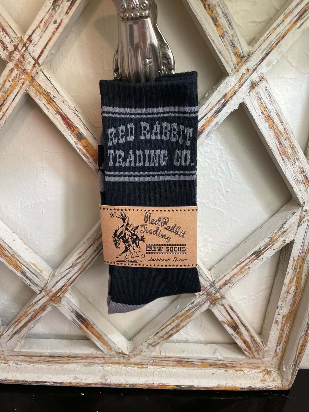 Red Rabbit Trading Co. Trading Post Crew Socks - Black/Grey